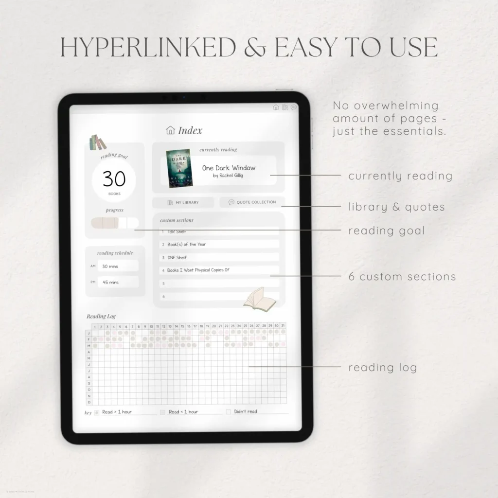 Minimal Digital Reading Journal