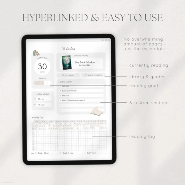 Minimal Digital Reading Journal