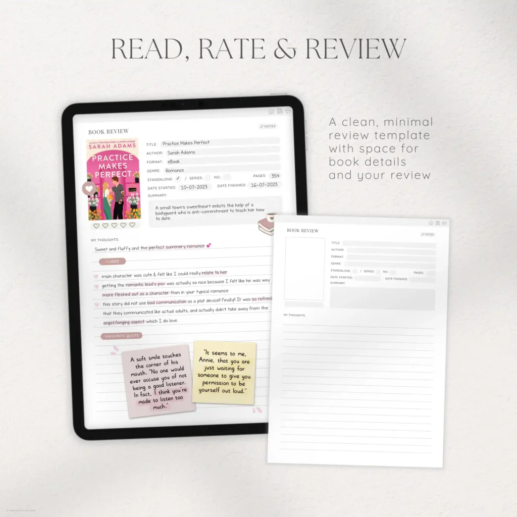 Minimal Digital Reading Journal