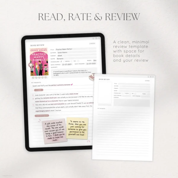 Minimal Digital Reading Journal