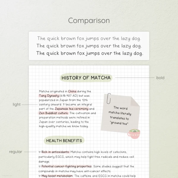 Matcha Latte Handwritten Font Bundle