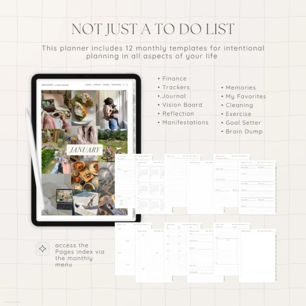 Undated Digital Planner - Matcha Version