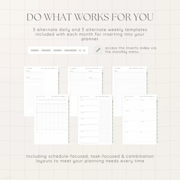 Undated Digital Planner - Matcha Version