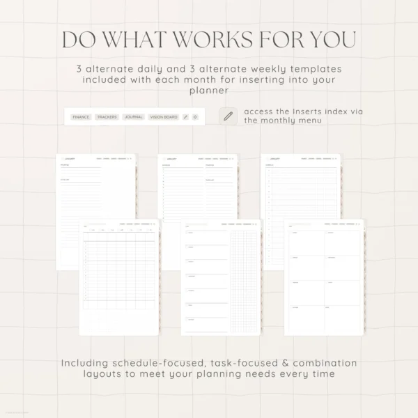 Undated Digital Planner - Milk Tea Version