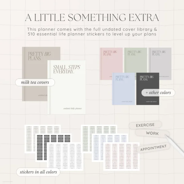 Undated Digital Planner - Milk Tea Version