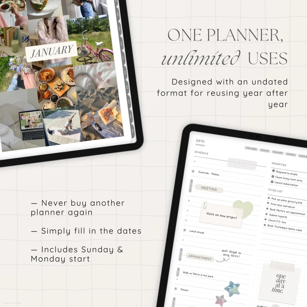 Undated Digital Planner - Liquorice Version