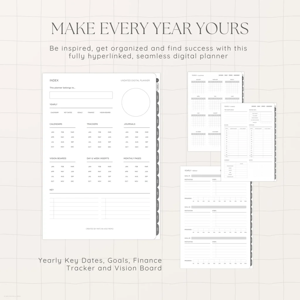 Undated Digital Planner - Liquorice Version