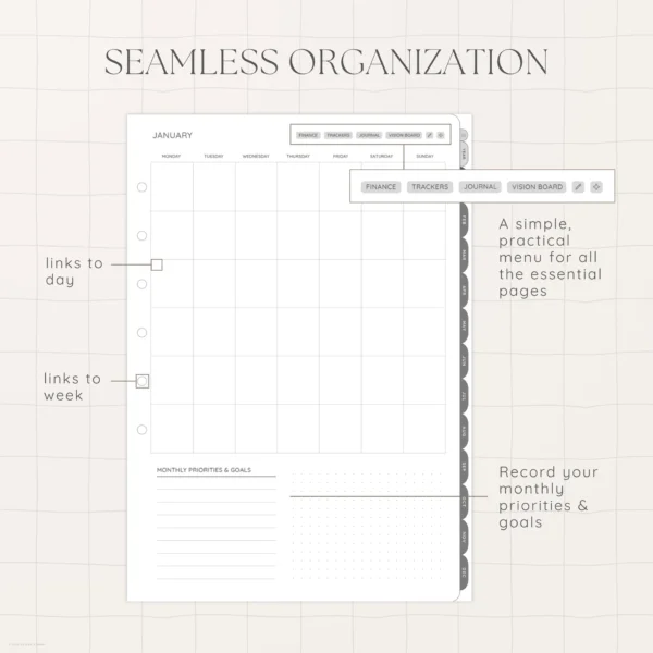 Undated Digital Planner - Liquorice Version