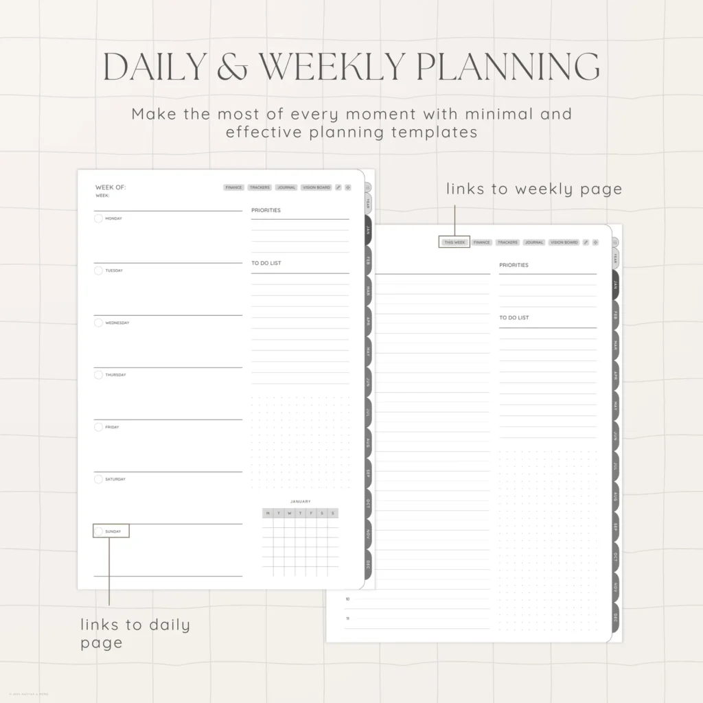 Undated Digital Planner - Liquorice Version