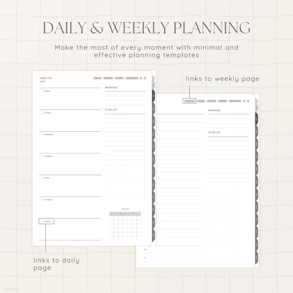 Undated Digital Planner - Liquorice Version