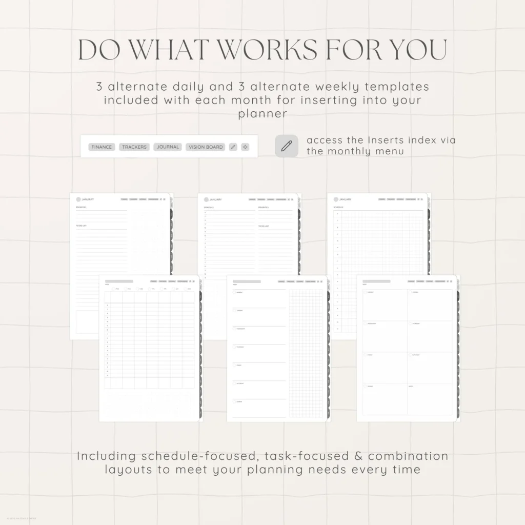Undated Digital Planner - Liquorice Version