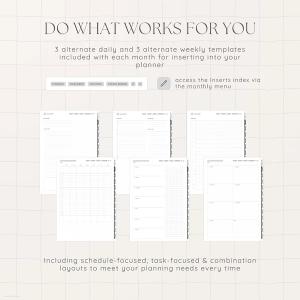 Undated Digital Planner - Liquorice Version