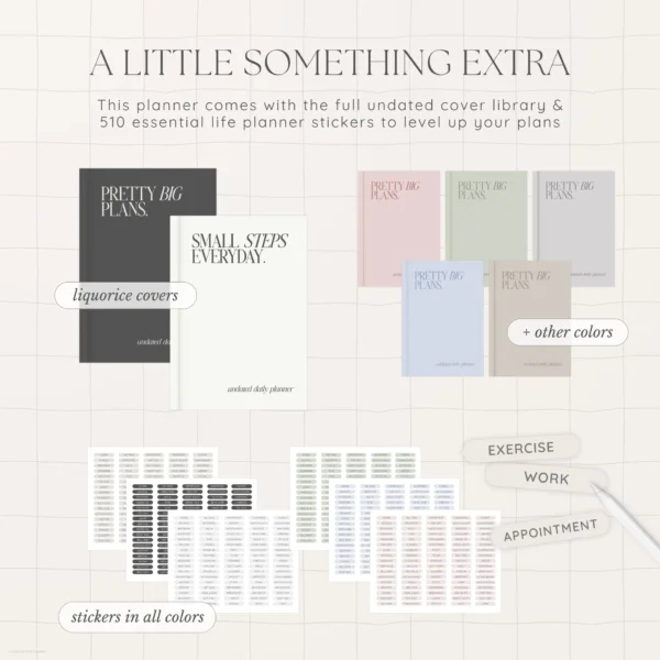 Undated Digital Planner - Liquorice Version