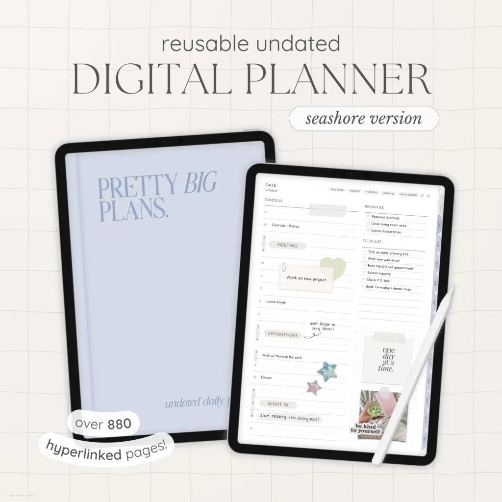 Undated Digital Planner - Seashore Version