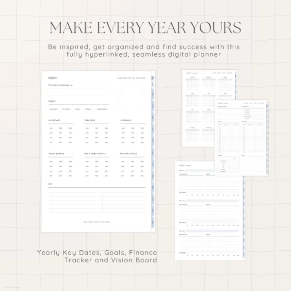 Undated Digital Planner - Seashore Version
