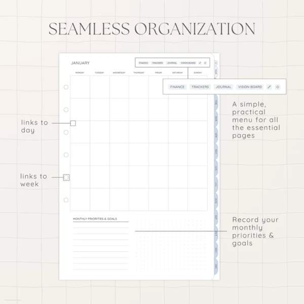 Undated Digital Planner - Seashore Version