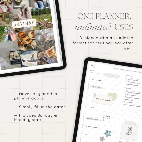 Undated Digital Planner - Stardust Version