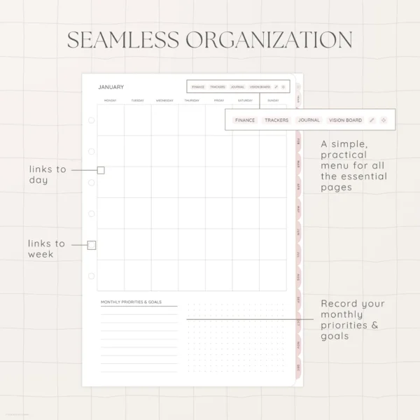 Undated Digital Planner - Sakura Version