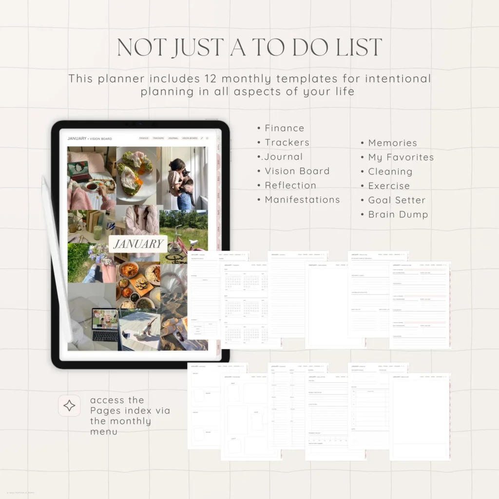 Undated Digital Planner - Sakura Version