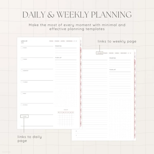 Undated Digital Planner - Sakura Version