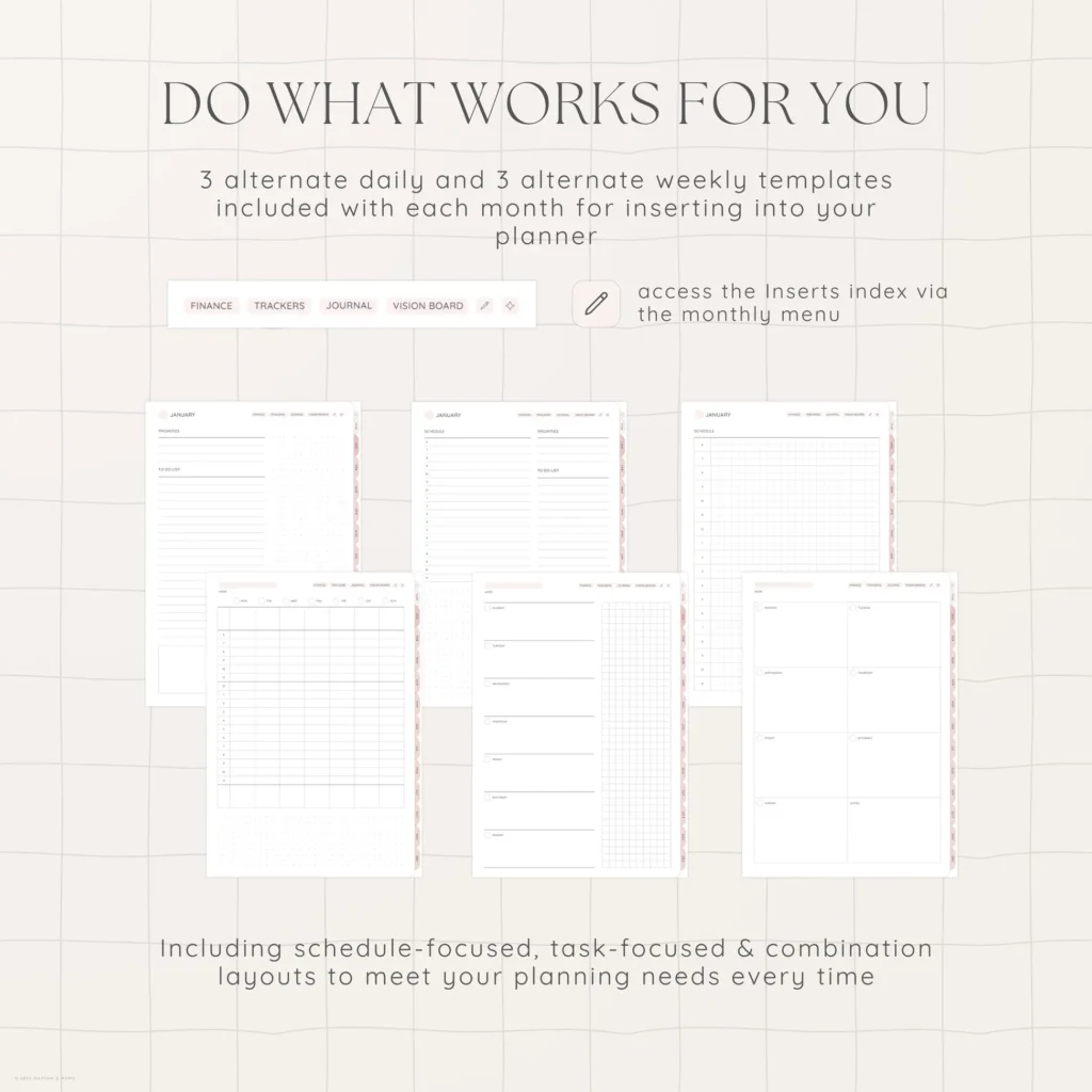 Undated Digital Planner - Sakura Version