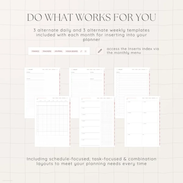 Undated Digital Planner - Sakura Version