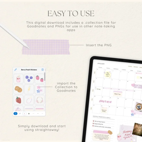 Berry Fresh Digital Deco Stickers