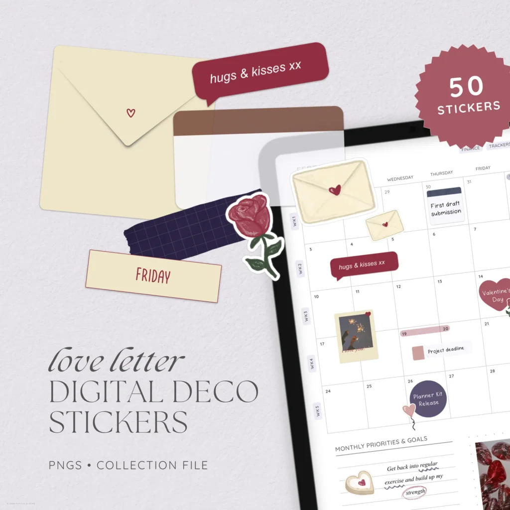 Love Letter Digital Deco Stickers