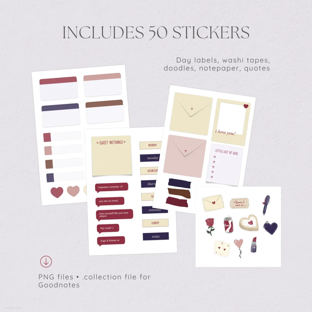 Love Letter Digital Deco Stickers