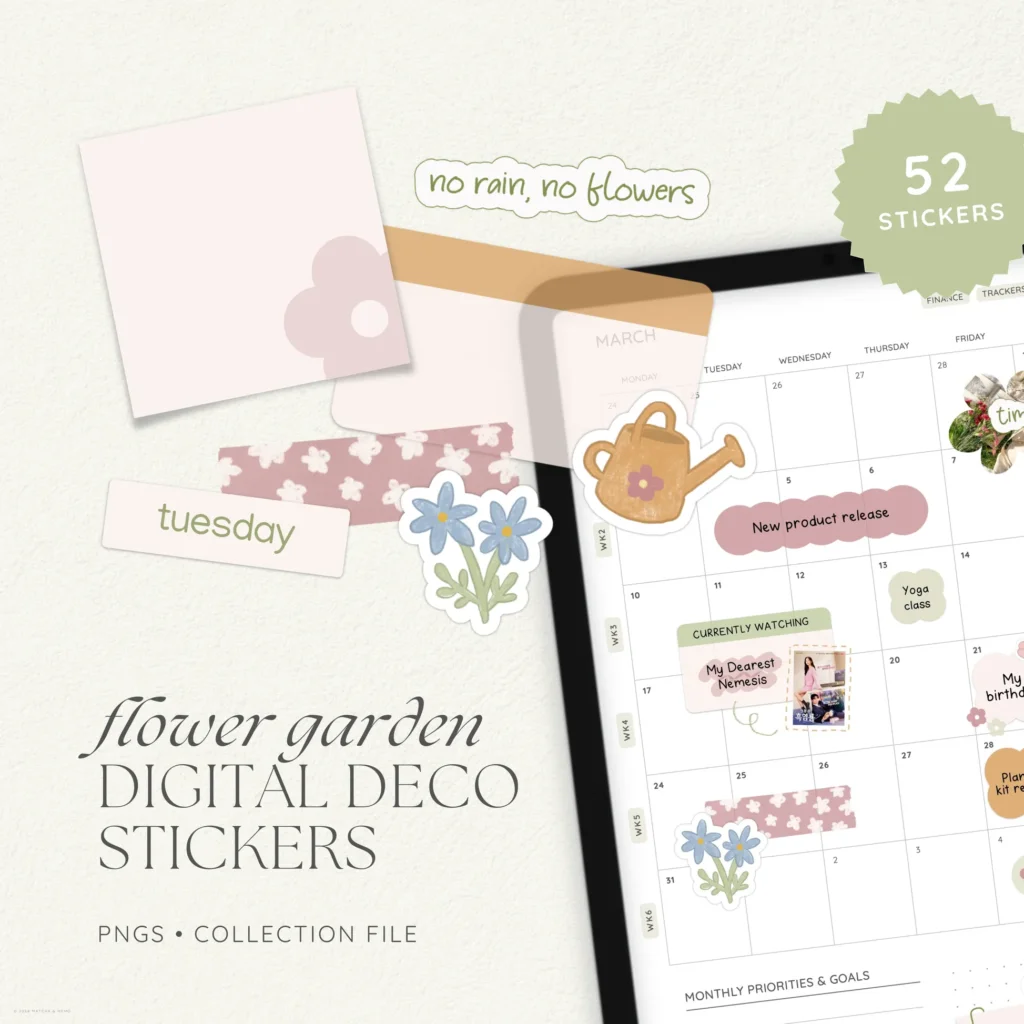 Flower Garden Digital Deco Stickers