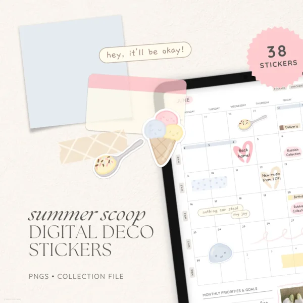 Summer Scoop Digital Deco Stickers