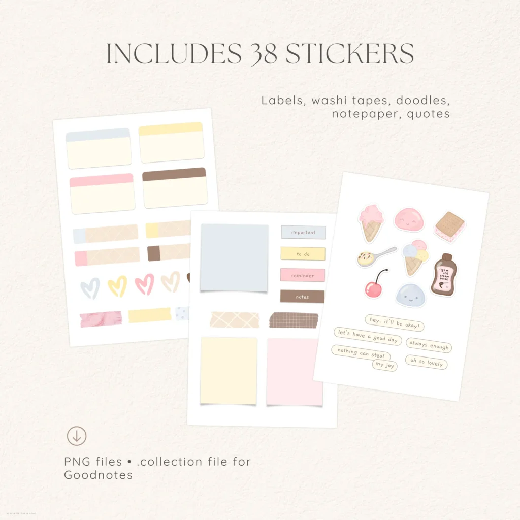 Summer Scoop Digital Deco Stickers