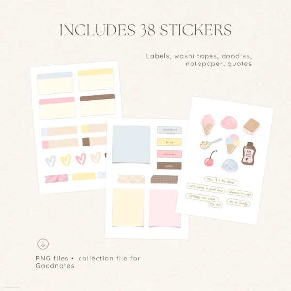 Summer Scoop Digital Deco Stickers