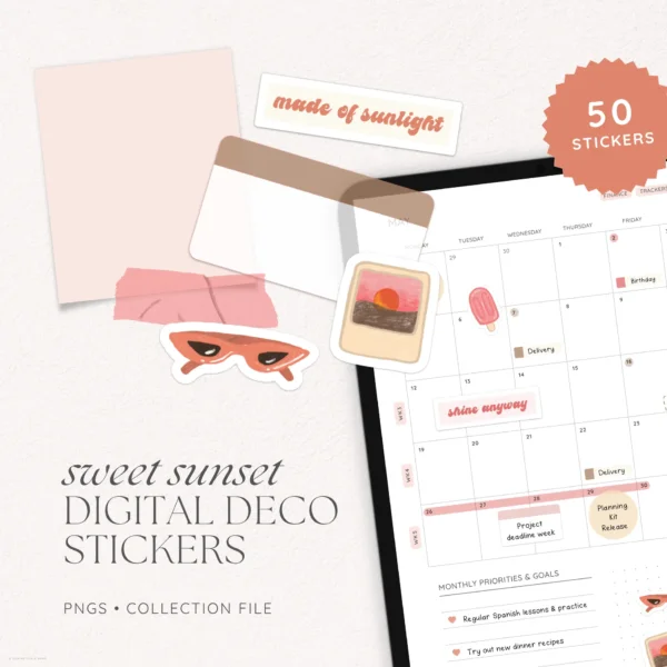 Sweet Sunset Digital Deco Stickers