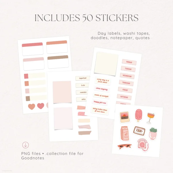 Sweet Sunset Digital Deco Stickers