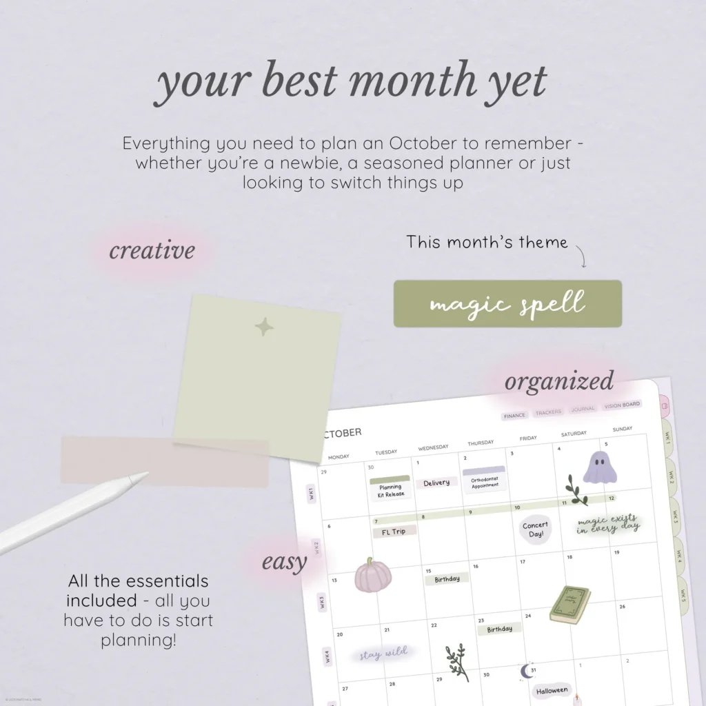 October Digital Planning Kit