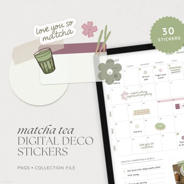 Matcha Tea Digital Deco Stickers