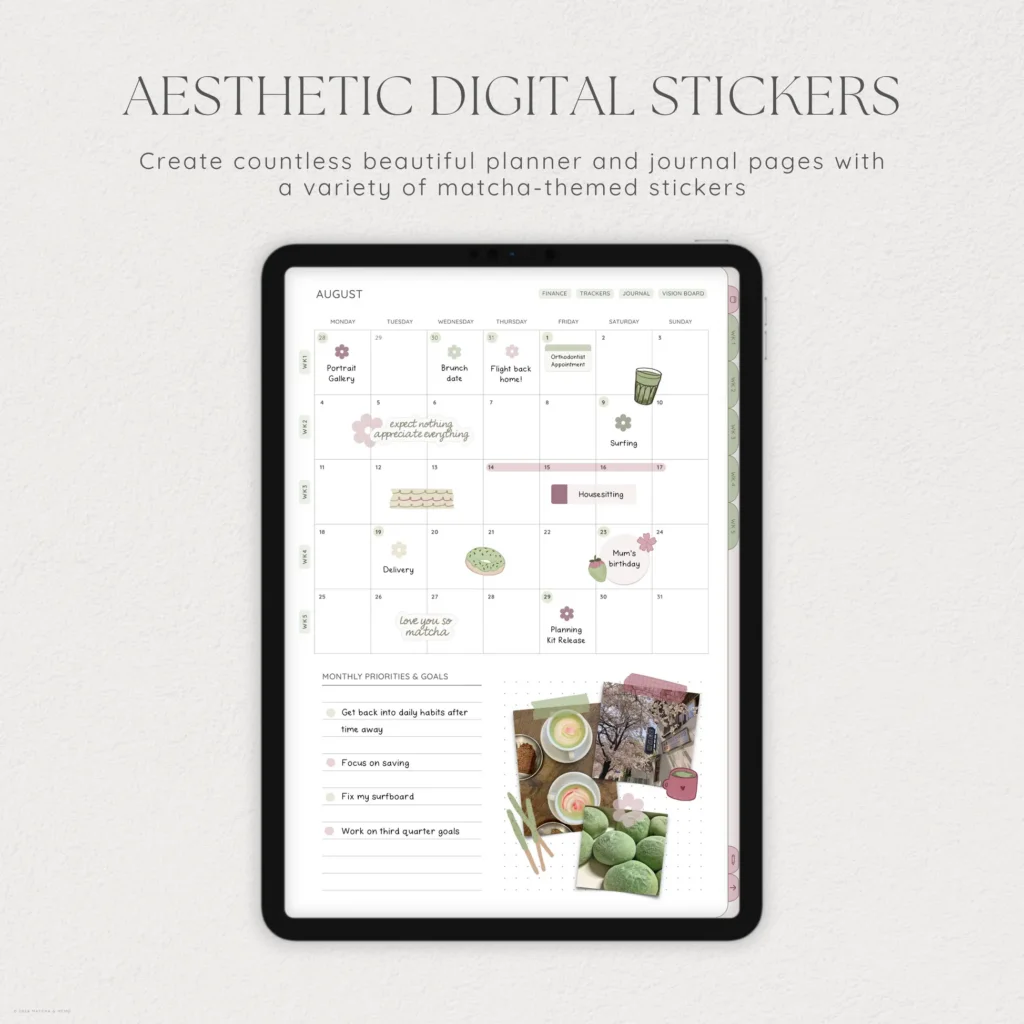 Matcha Tea Digital Deco Stickers