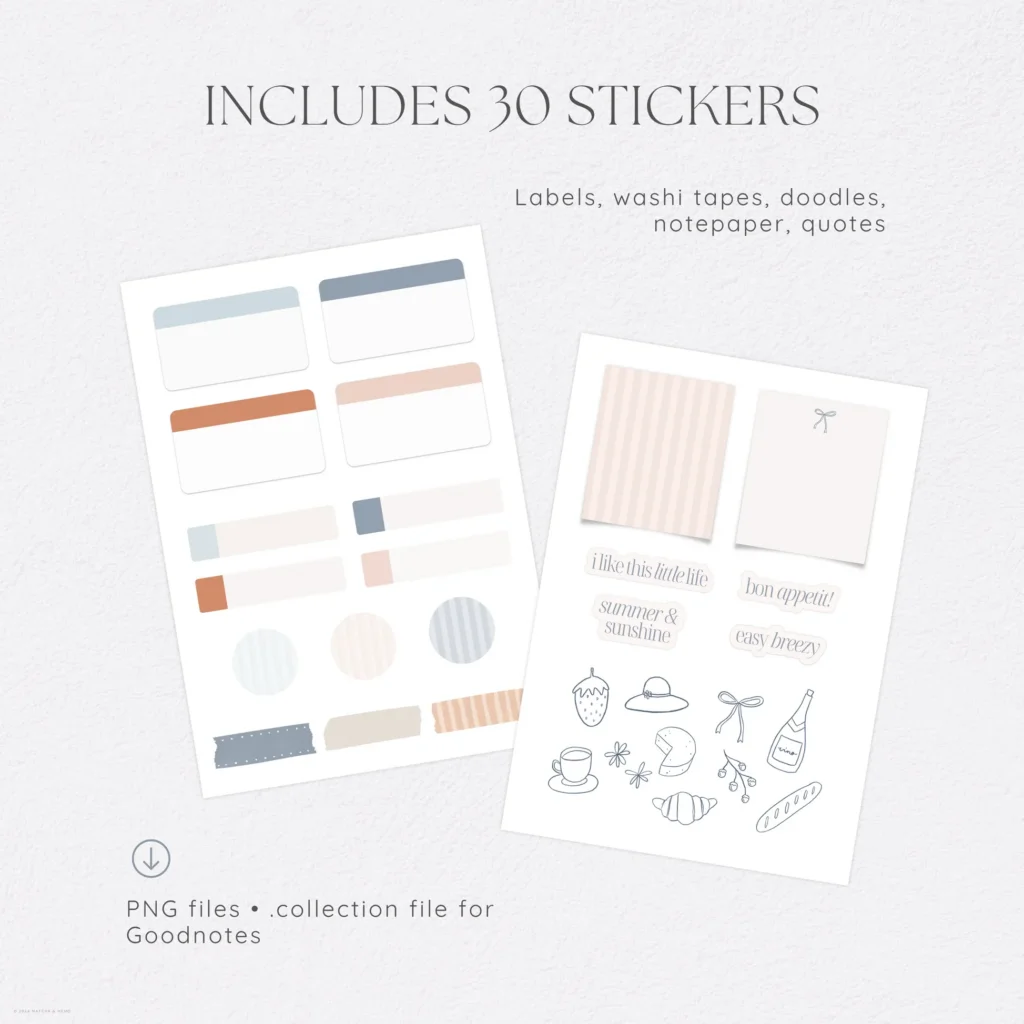 Picnic Date Digital Deco Stickers