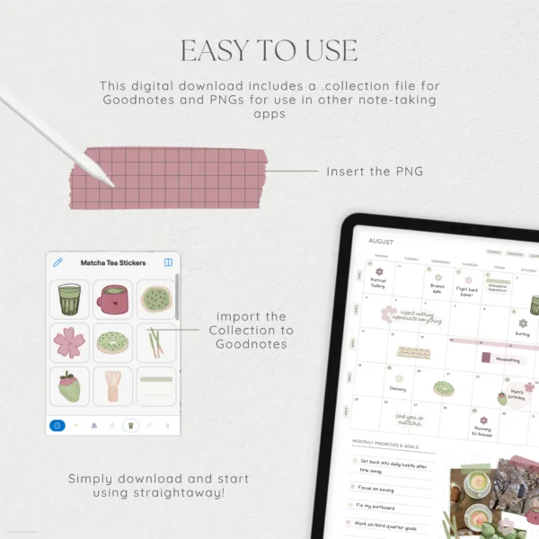 Matcha Tea Digital Deco Stickers