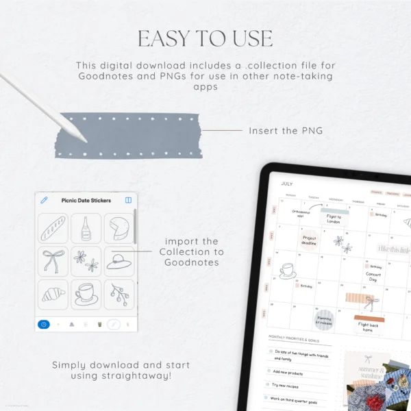 Picnic Date Digital Deco Stickers