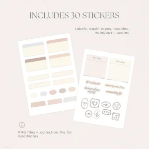 Vintage Diary Digital Deco Stickers - Image 3