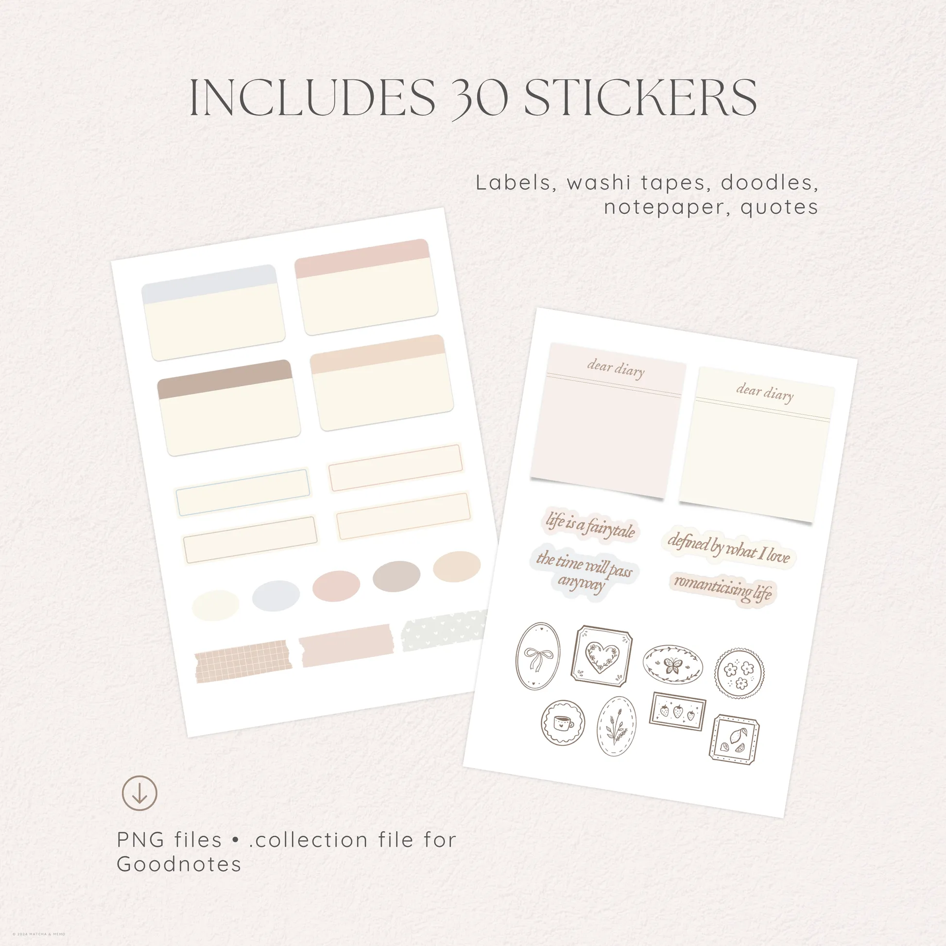 Vintage Diary Digital Deco Stickers - Image 3