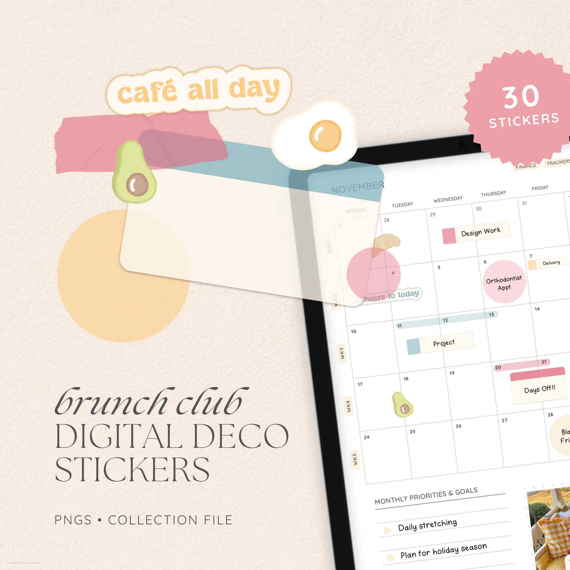 Brunch Club Digital Deco Stickers - Image 1