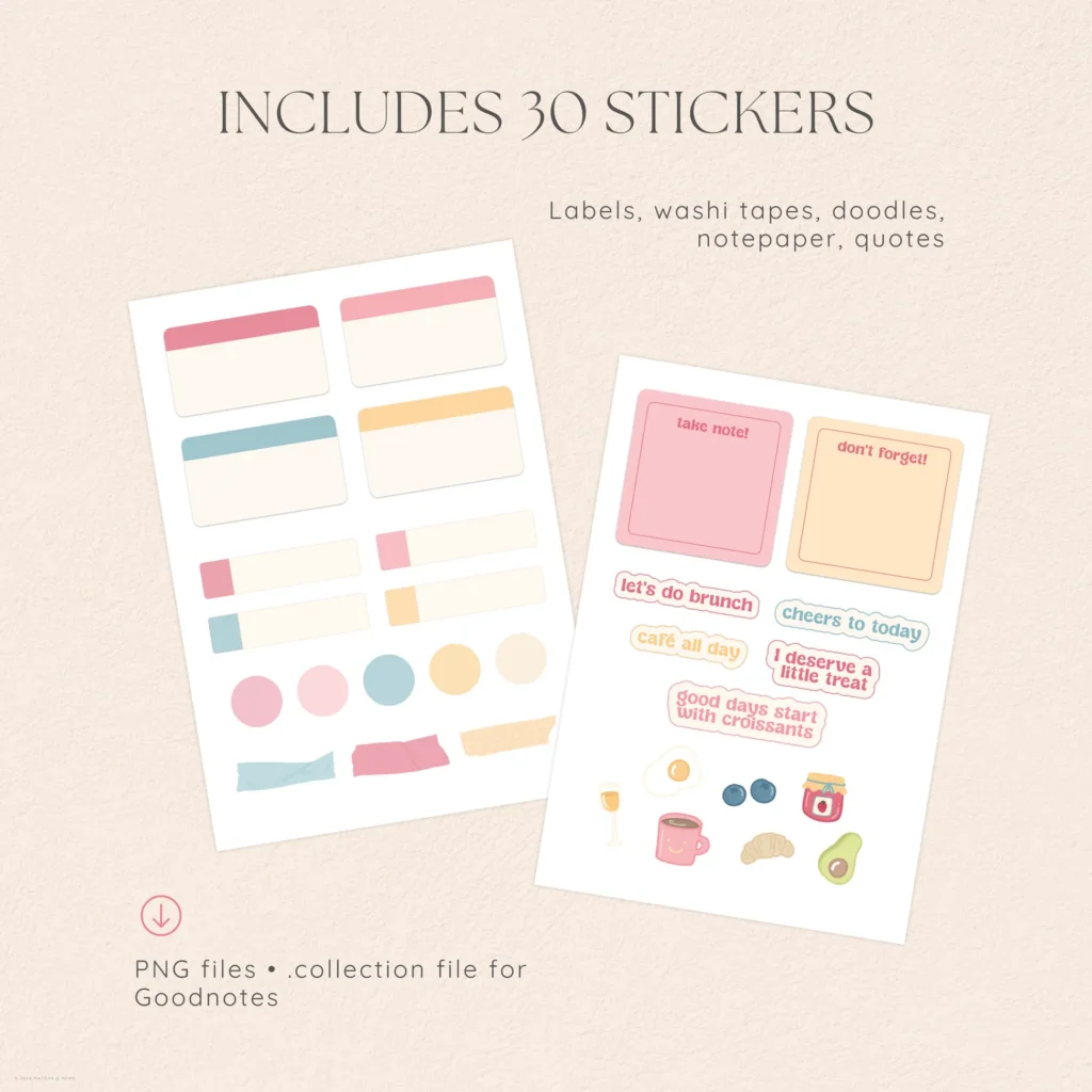 Brunch Club Digital Deco Stickers